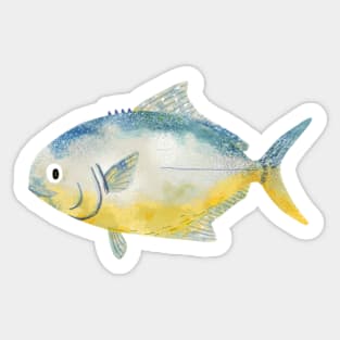 Little Blue Yellow Fish Sticker